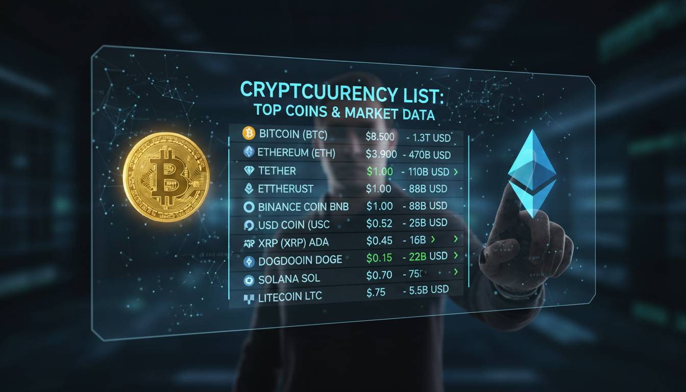 Cryptocurrency List: Top Coins, Prices & Market Data
